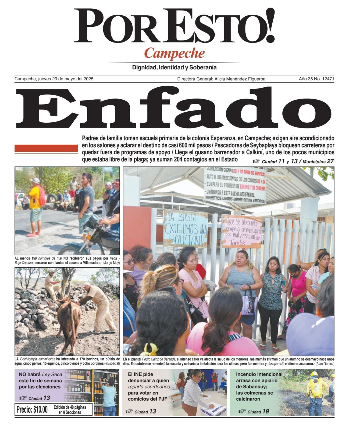 Portada de Por Esto (campeche) del jueves, 29 de mayo de 2025