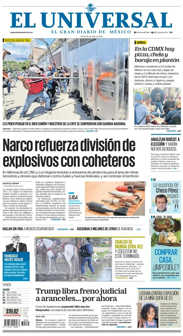 Portada de El Universal