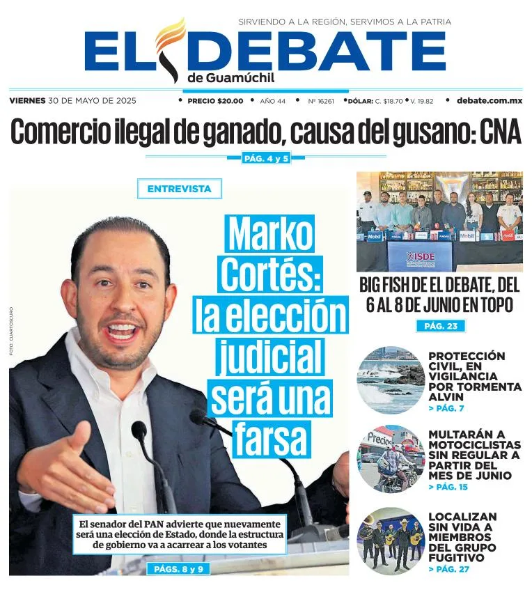 Portada de El Debate de Guamuchil