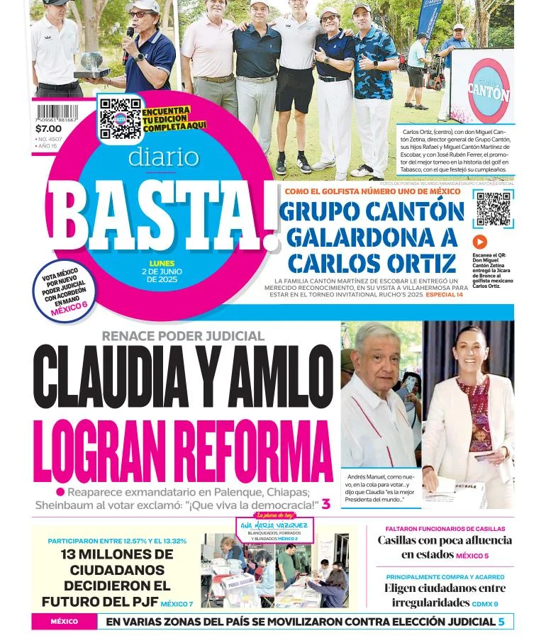 Portada de Basta del lunes, 2 de junio de 2025