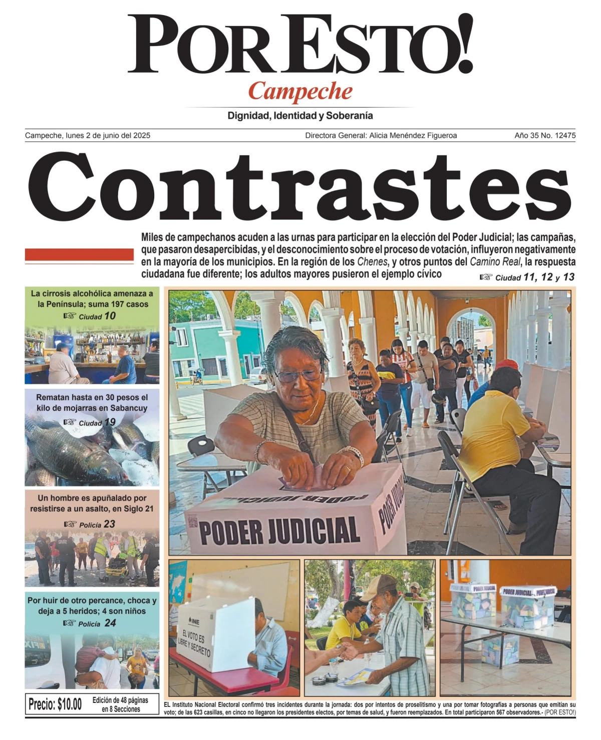 Portada de Por Esto (campeche) del lunes, 2 de junio de 2025