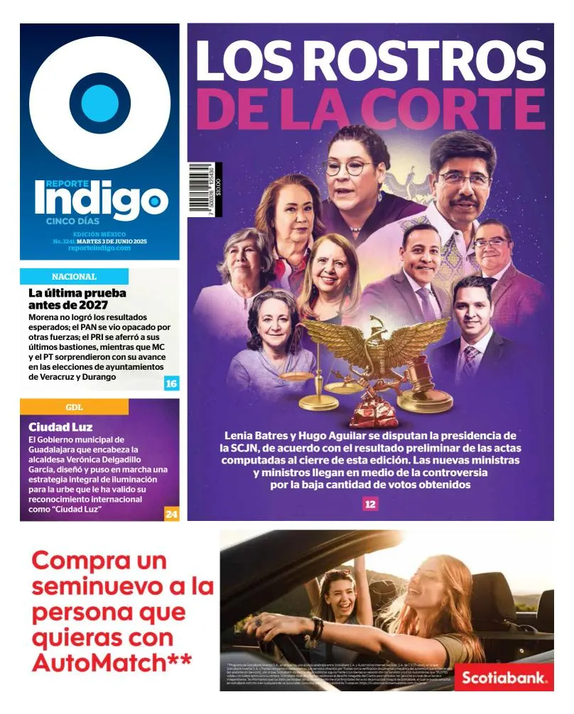 Portada de Reporte Indigo del martes, 3 de junio de 2025