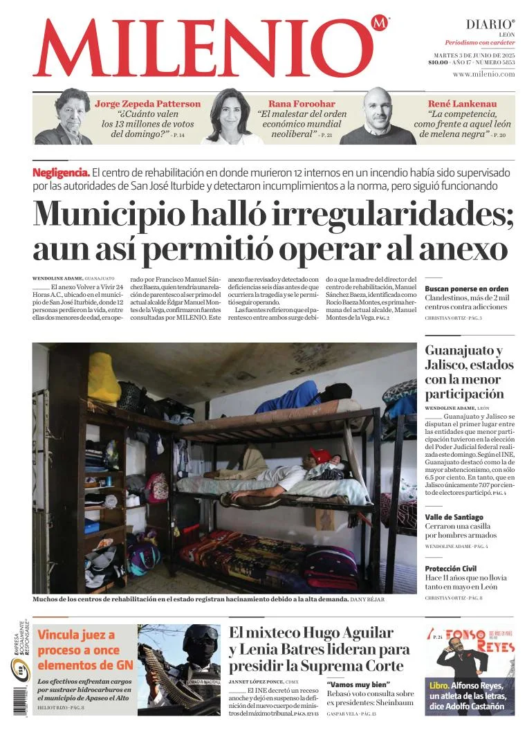 Portada de Milenio Leon del martes, 3 de junio de 2025