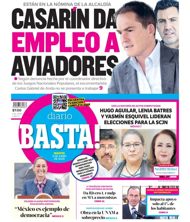 Portada de Basta del martes, 3 de junio de 2025