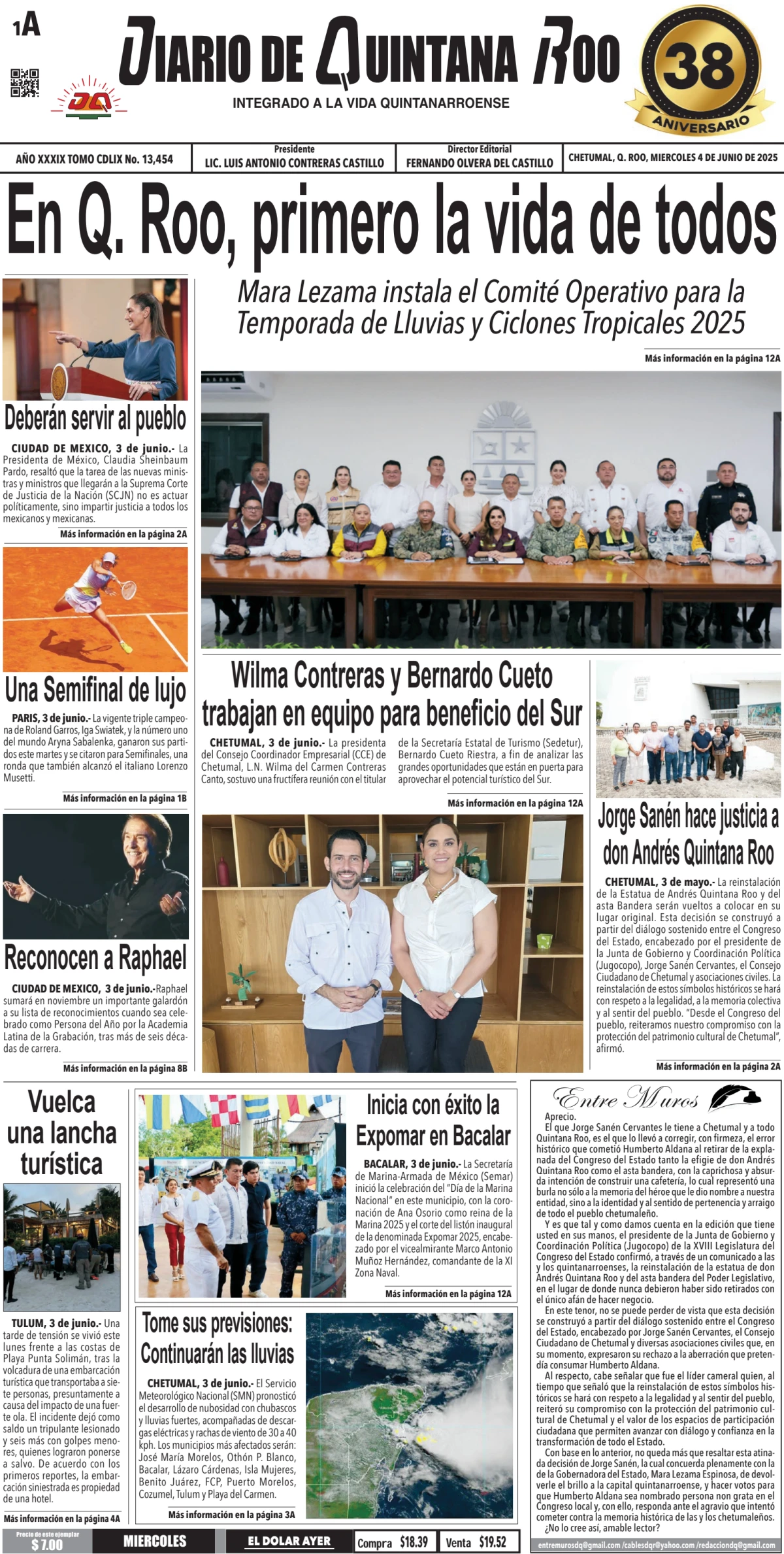 Portada de Diario de Quintana Roo (portada)