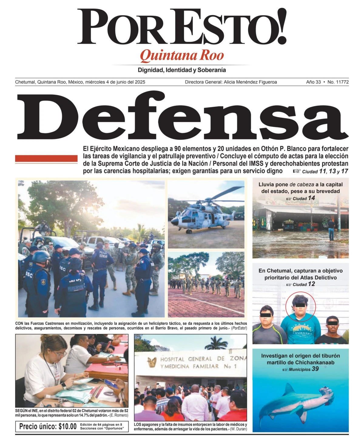 Portada de Por Esto (quintana Roo Chetumal) del miércoles, 4 de junio de 2025
