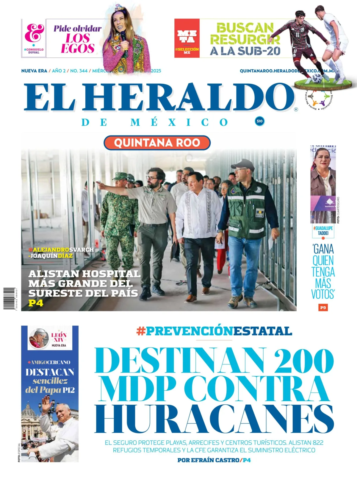 Portada de El Heraldo de Mexico - Quintana Roo del miércoles, 4 de junio de 2025