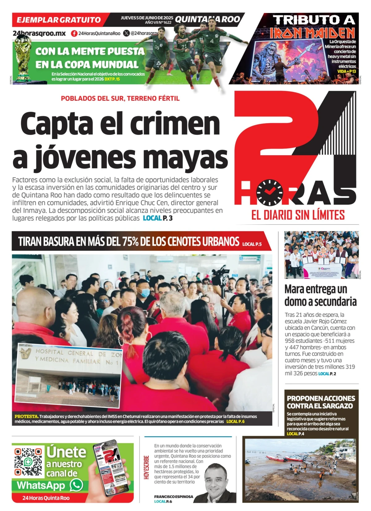 Portada de 24 Horas Quintana Roo