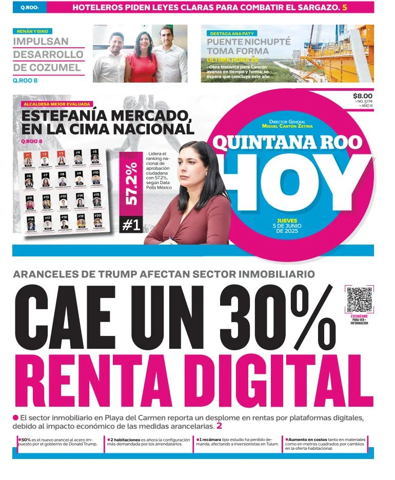 Portada de Quintana Roo Hoy del jueves, 5 de junio de 2025