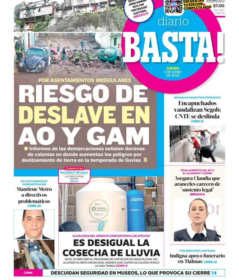 Portada de Basta del jueves, 5 de junio de 2025