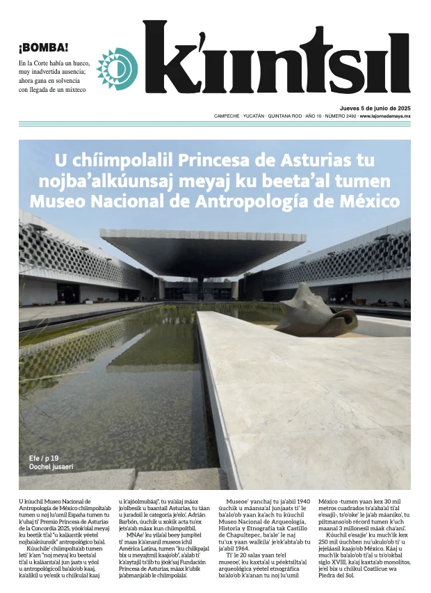 Portada de La Jornada - Kiintsil del jueves, 5 de junio de 2025
