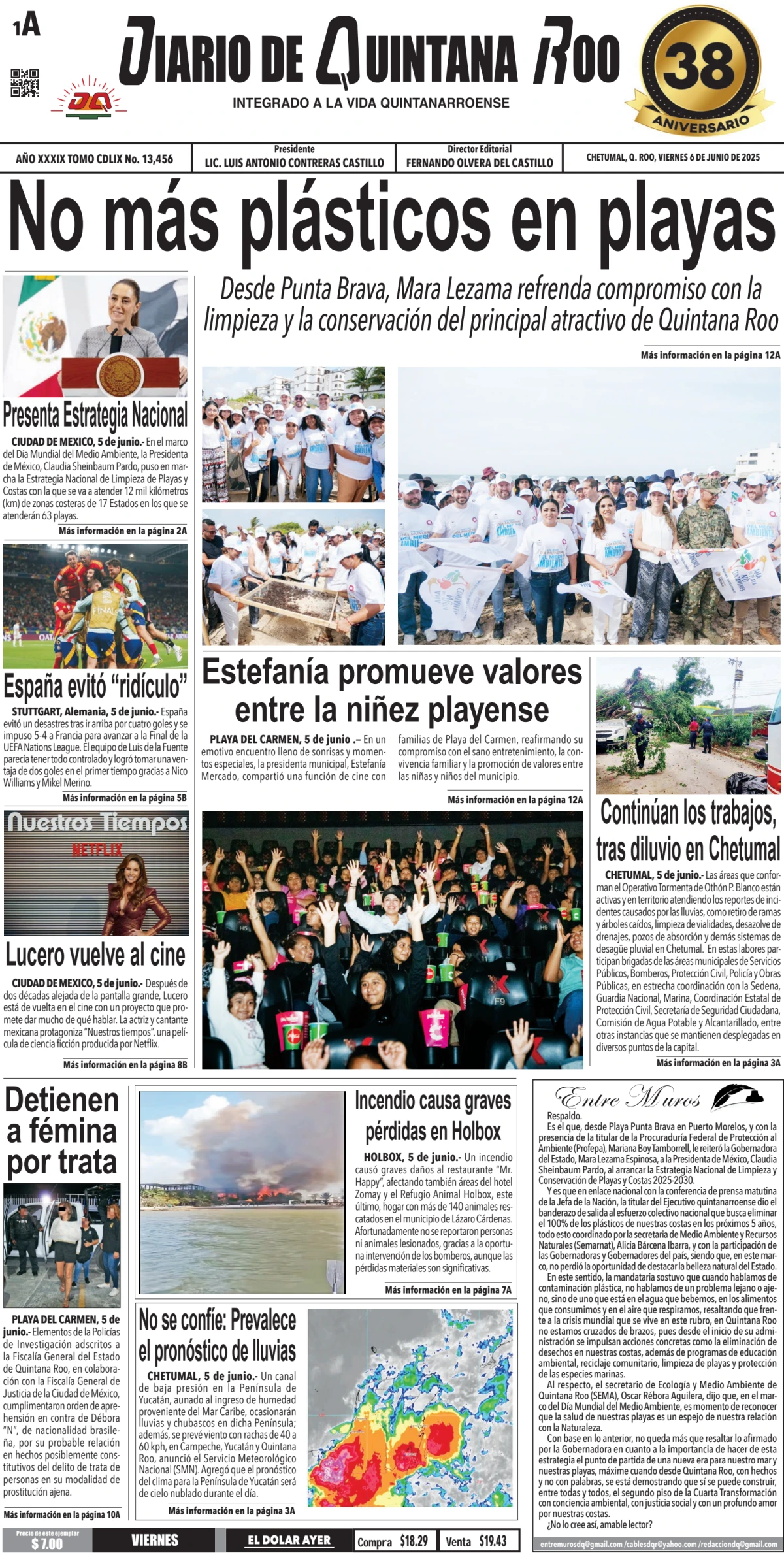 Portada de Diario de Quintana Roo (portada)