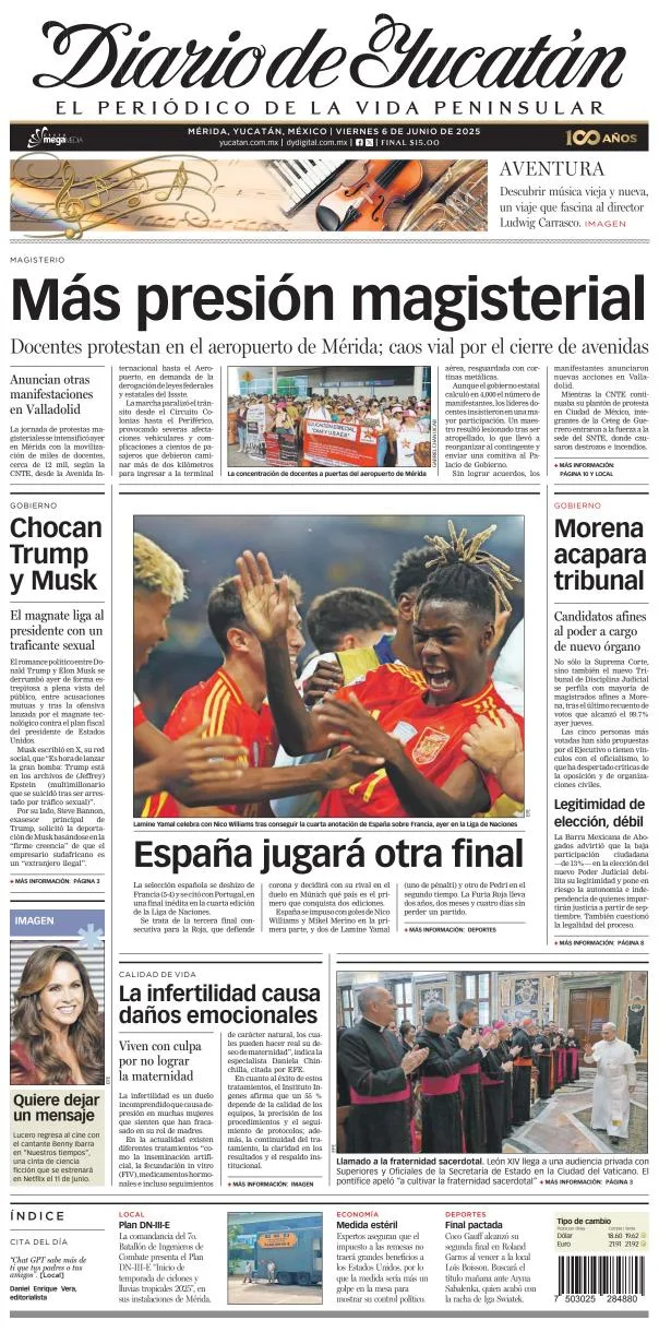 Portada de Diario de Yucatán