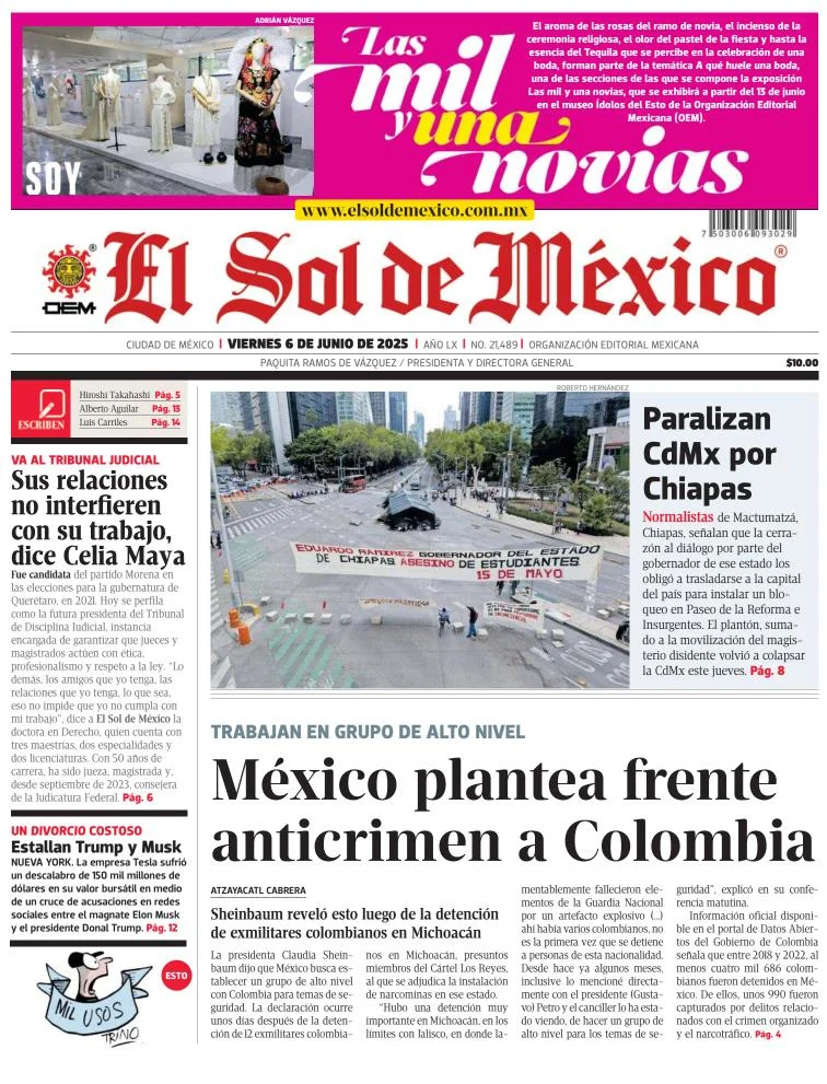 Portada de El Sol de Mexico