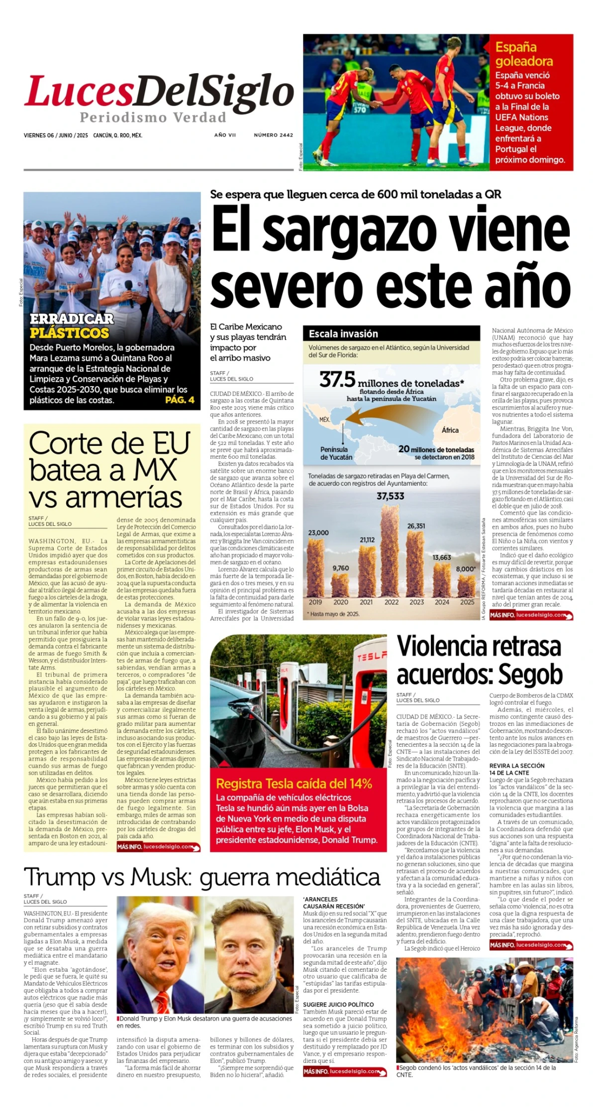 Portada de Luces del Siglo del viernes, 6 de junio de 2025