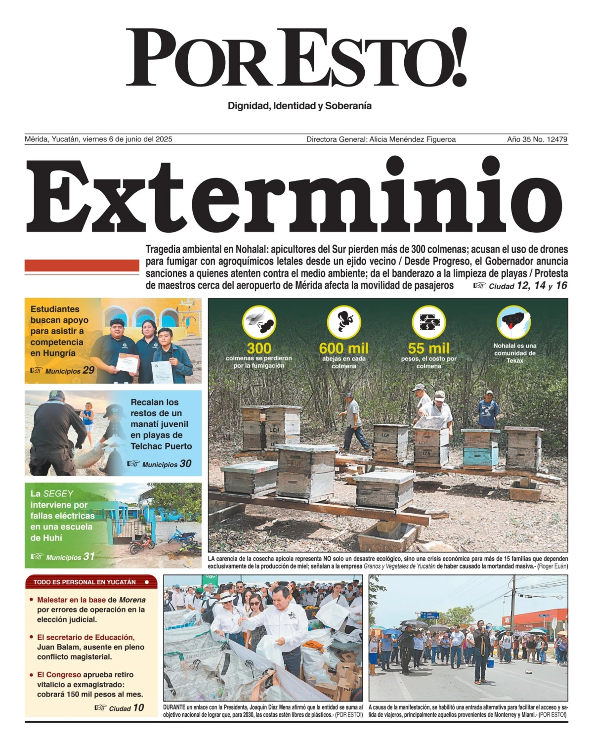 Portada de Por Esto (merida, Yucatan) del viernes, 6 de junio de 2025