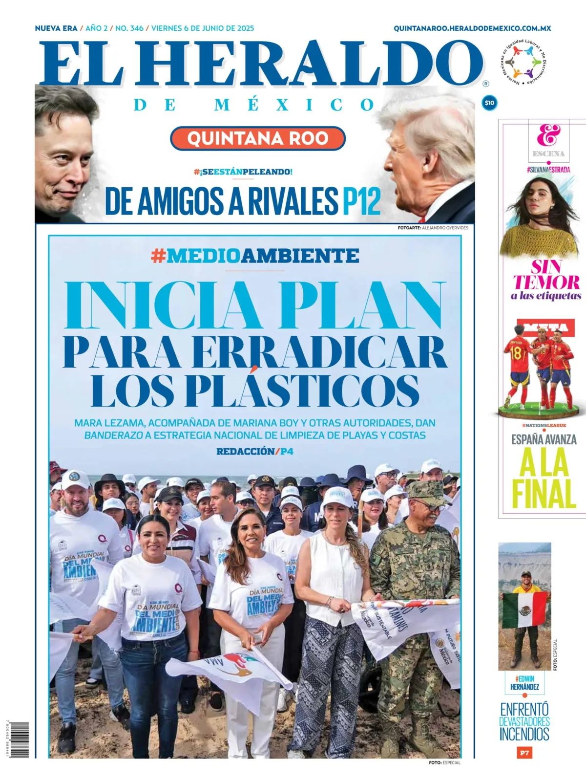 Portada de El Heraldo de Mexico - Quintana Roo del viernes, 6 de junio de 2025