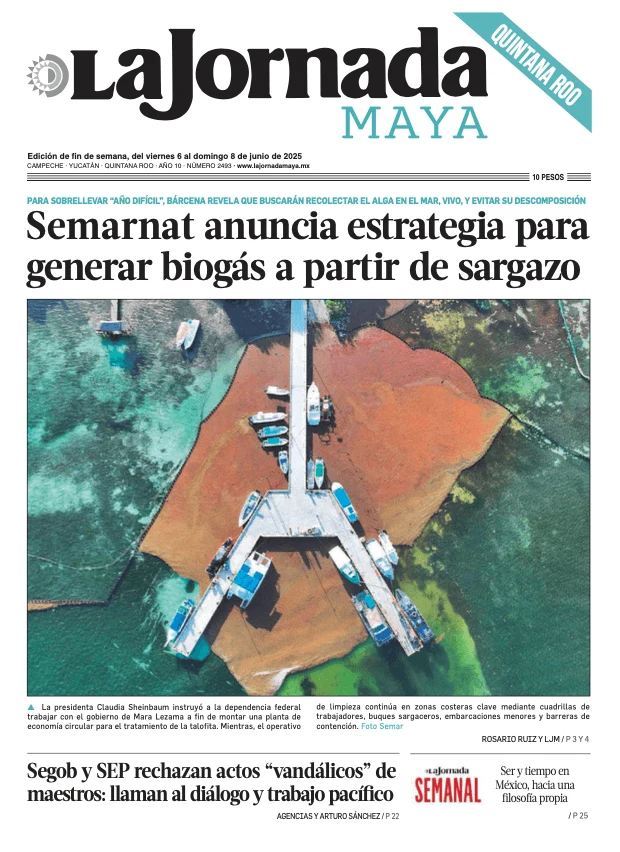 Portada de La Jornada Maya Quintana Roo del viernes, 6 de junio de 2025