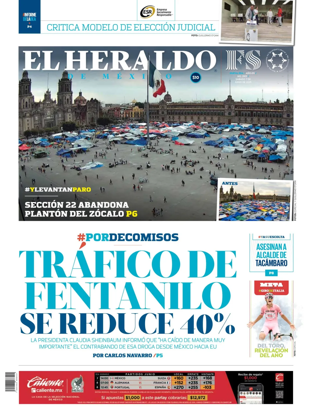 Portada de El Heraldo de Mexico