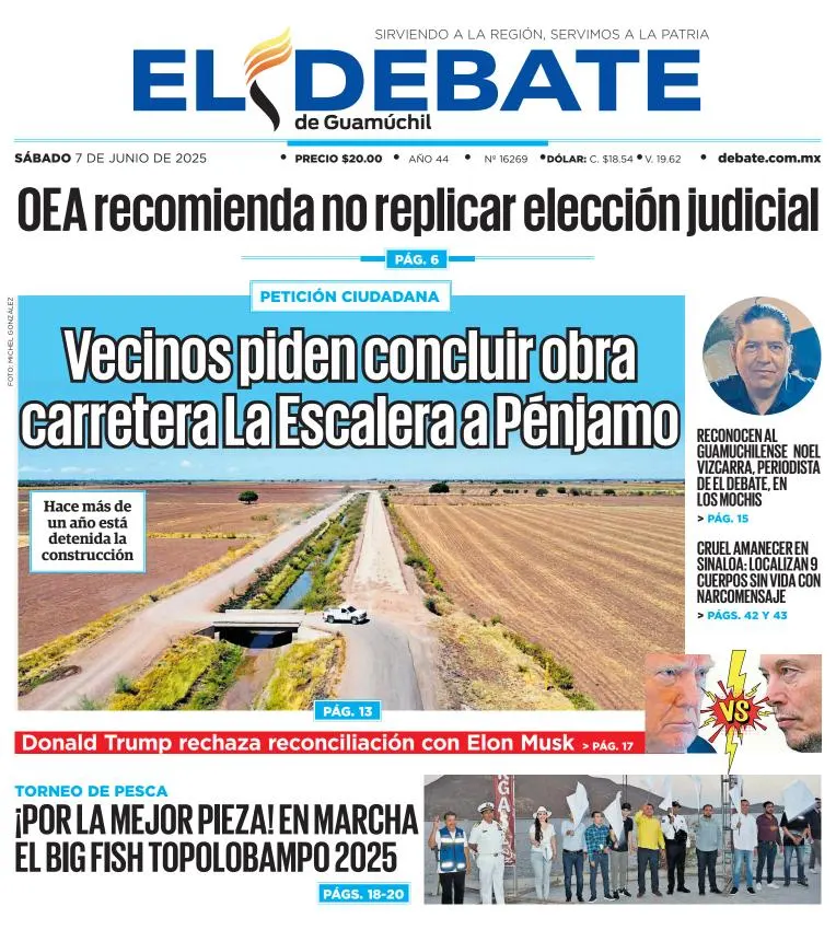 Portada de El Debate de Guamuchil