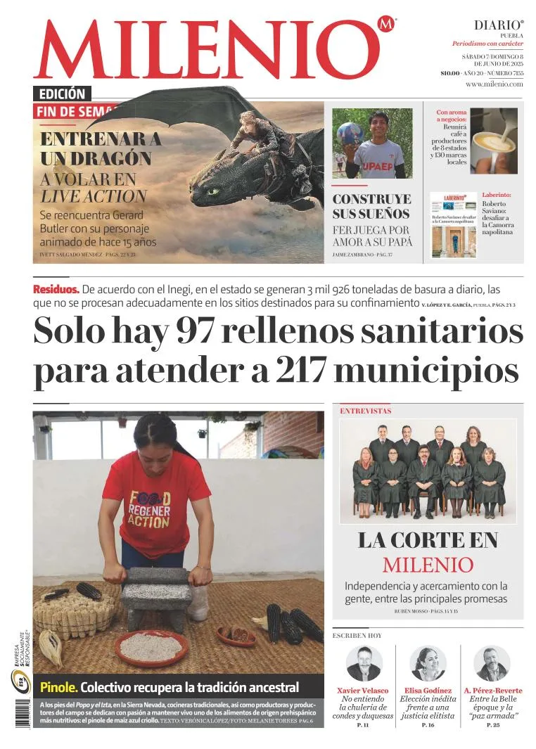 Portada de Milenio Puebla del sábado, 7 de junio de 2025