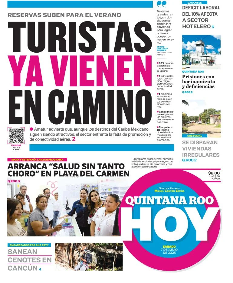 Portada de Quintana Roo Hoy del sábado, 7 de junio de 2025