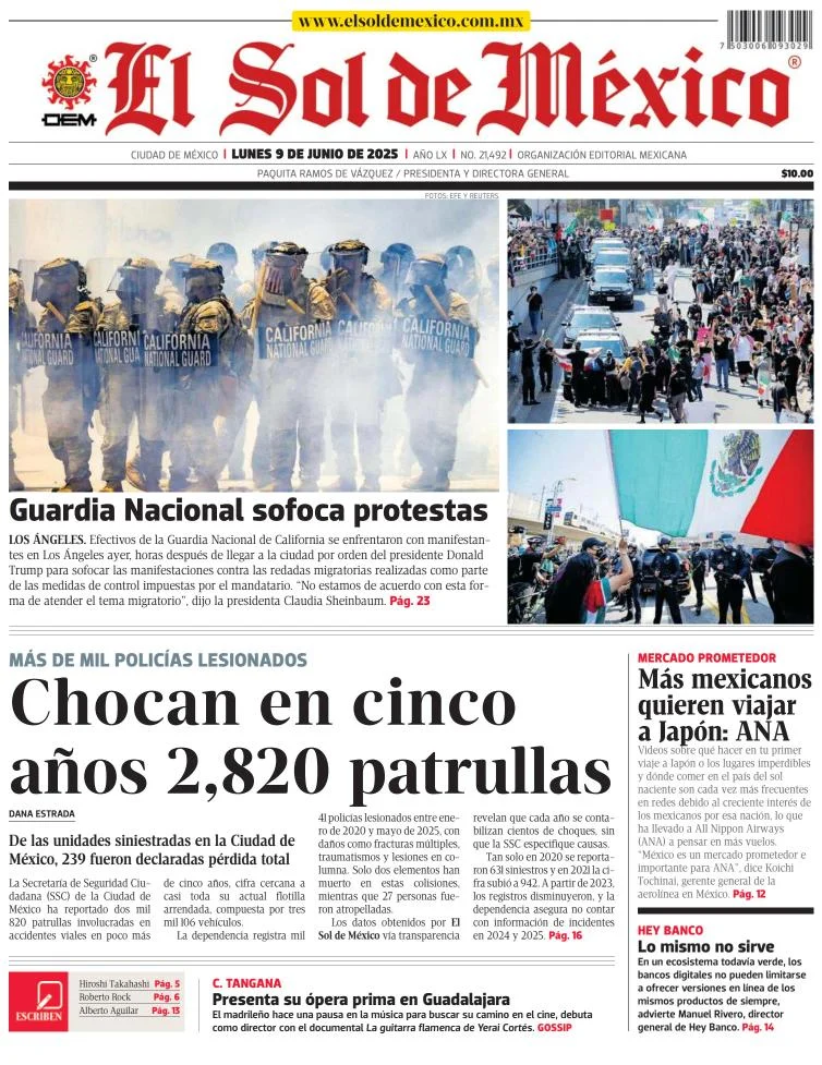 Portada de El Sol de Mexico
