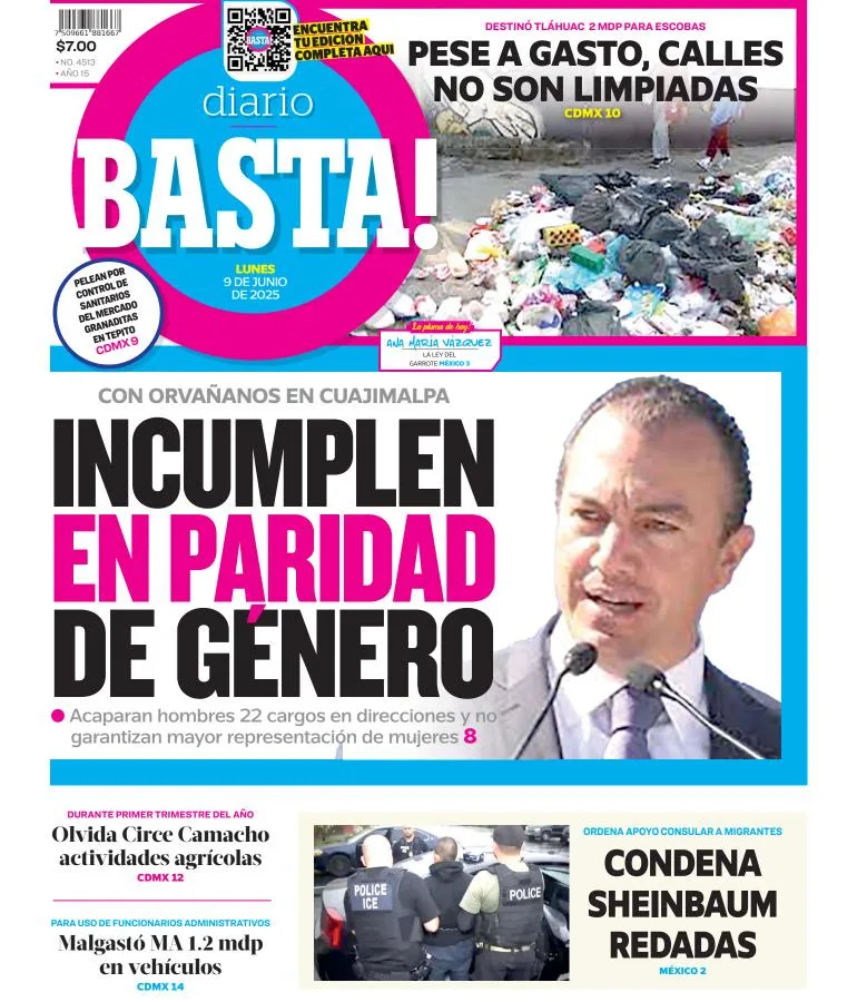 Portada de Basta del lunes, 9 de junio de 2025