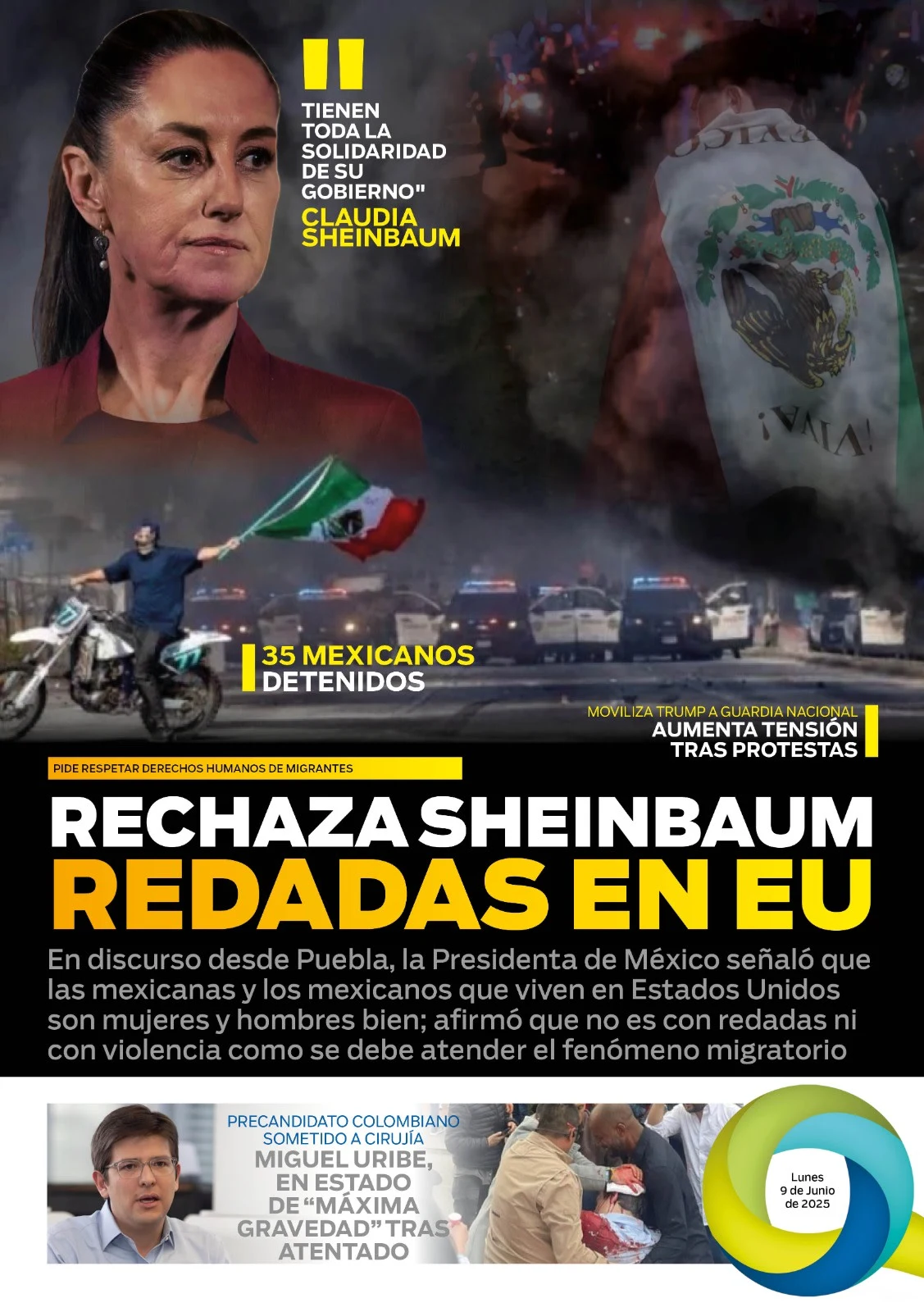 Portada de El Quintana Roo (contraportada) del lunes, 9 de junio de 2025