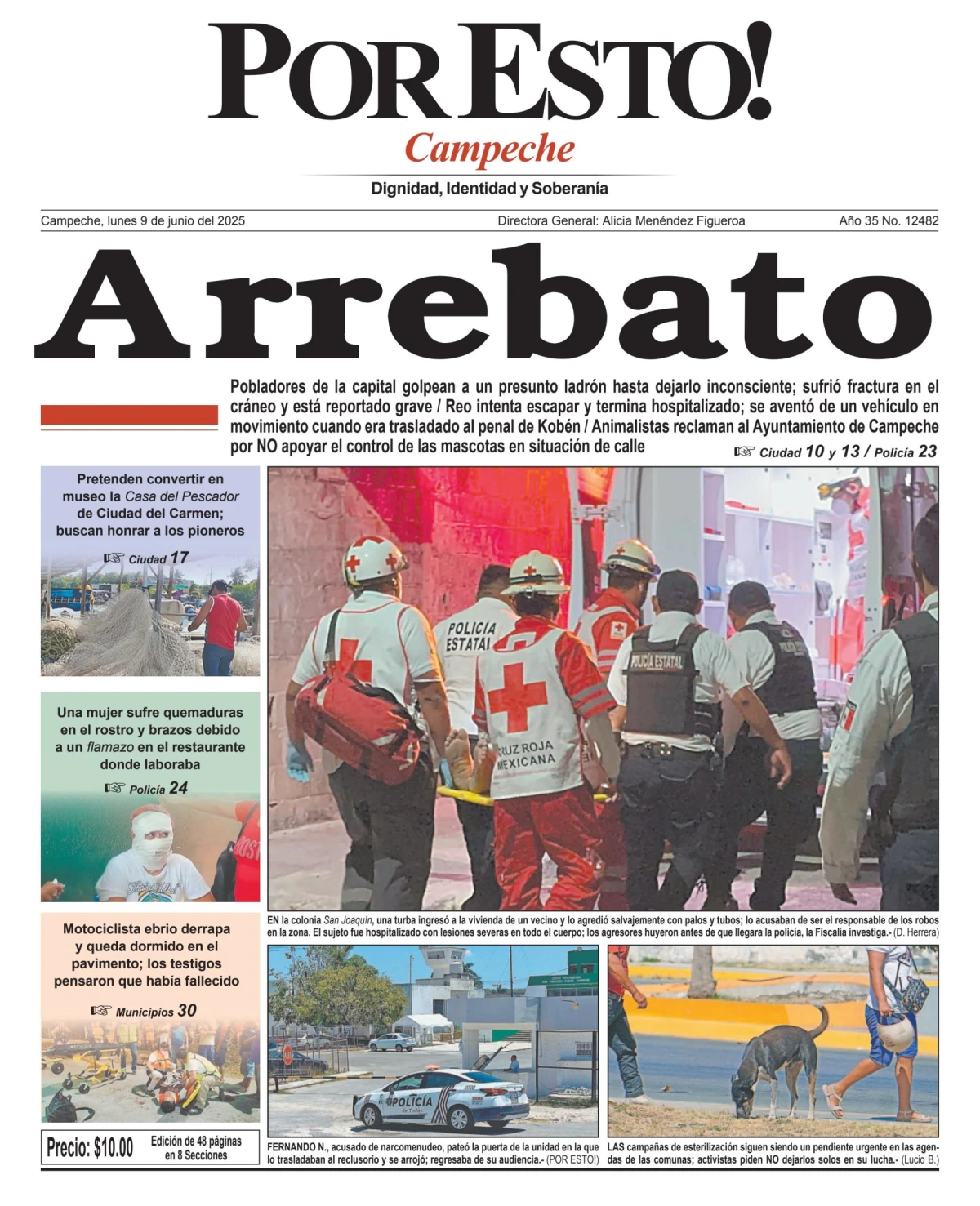 Portada de Por Esto (campeche) del lunes, 9 de junio de 2025
