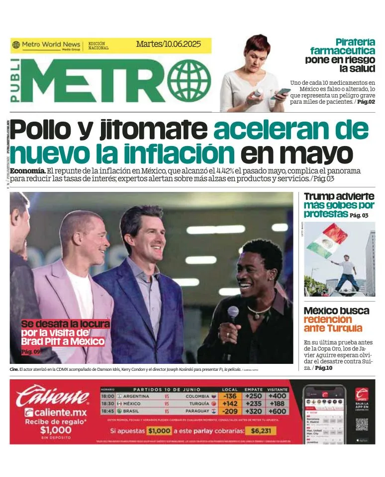 Portada de Publimetro Guadalajara del martes, 10 de junio de 2025