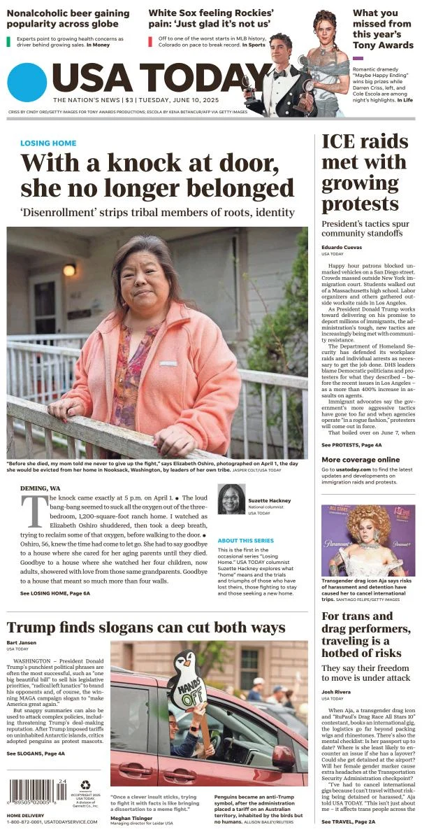 Portada de Usa Today