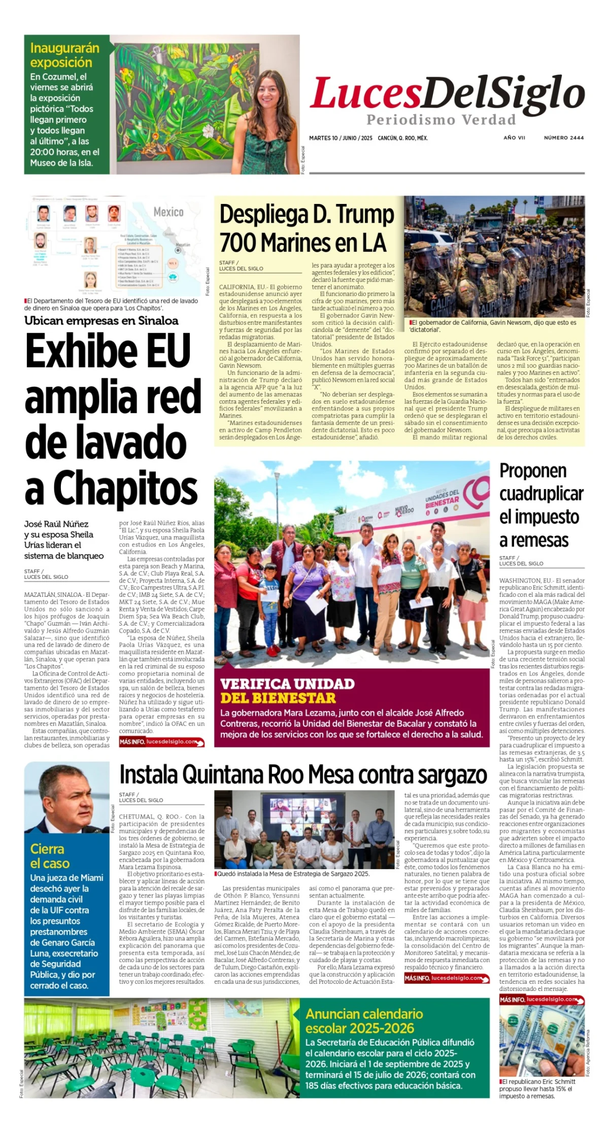 Portada de Luces del Siglo del martes, 10 de junio de 2025