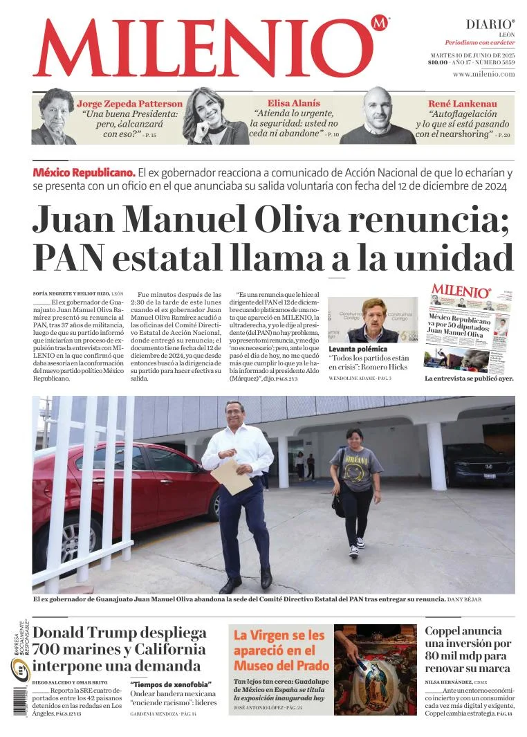 Portada de Milenio Leon del martes, 10 de junio de 2025