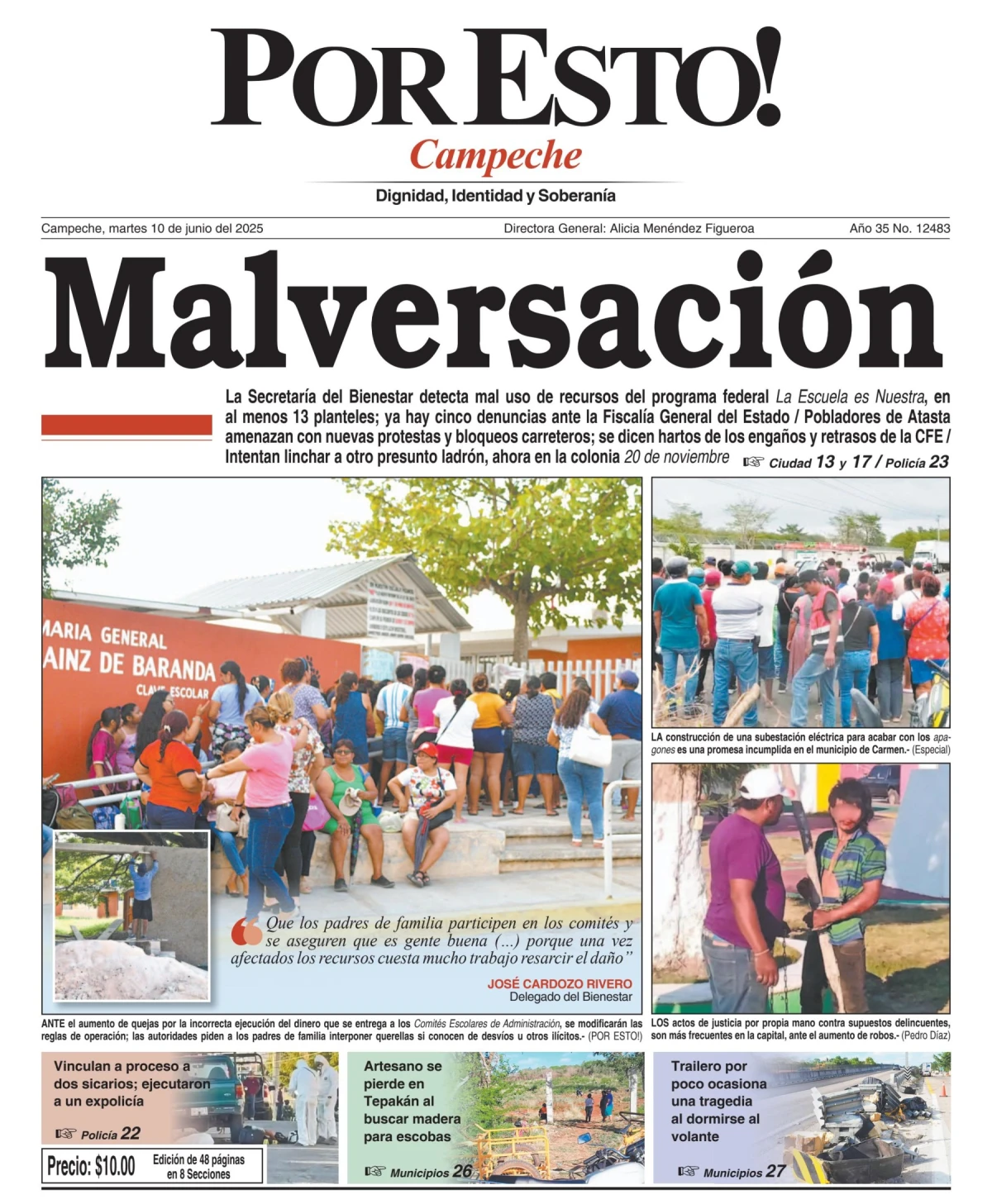 Portada de Por Esto (campeche) del martes, 10 de junio de 2025