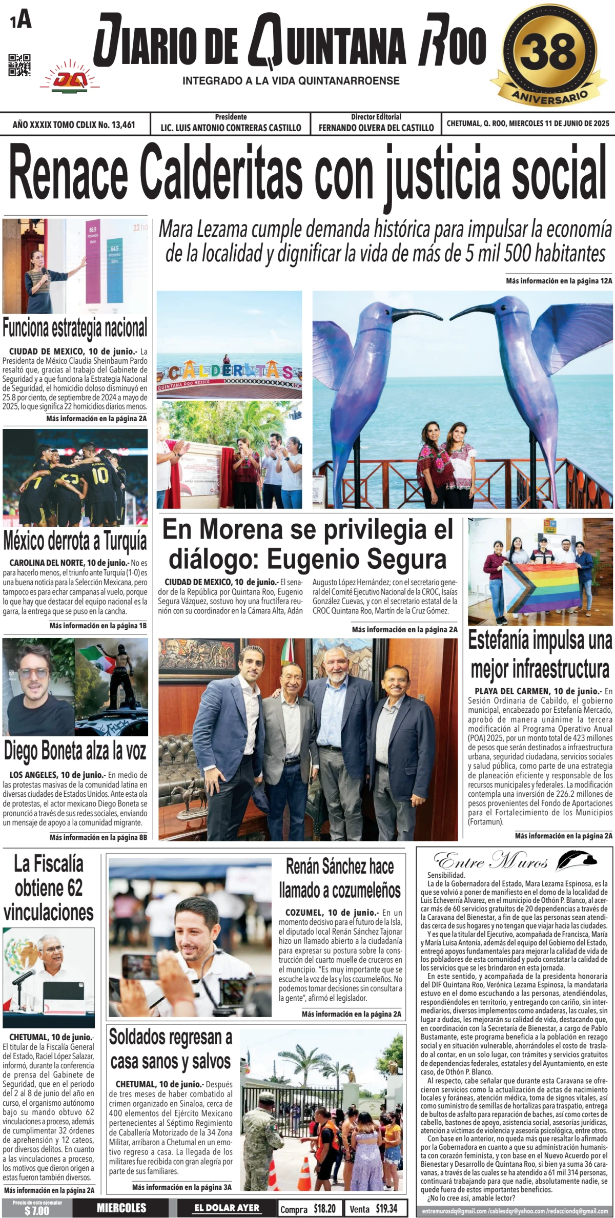 Portada de Diario de Quintana Roo (portada)