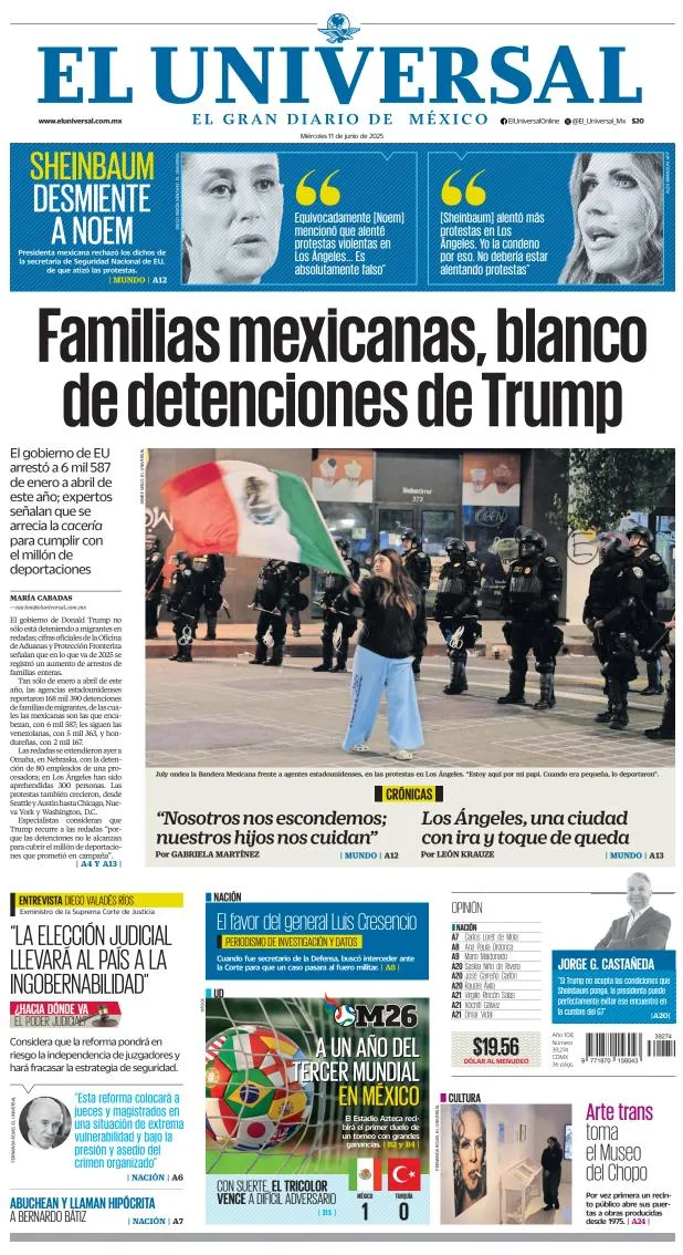 Portada de El Universal