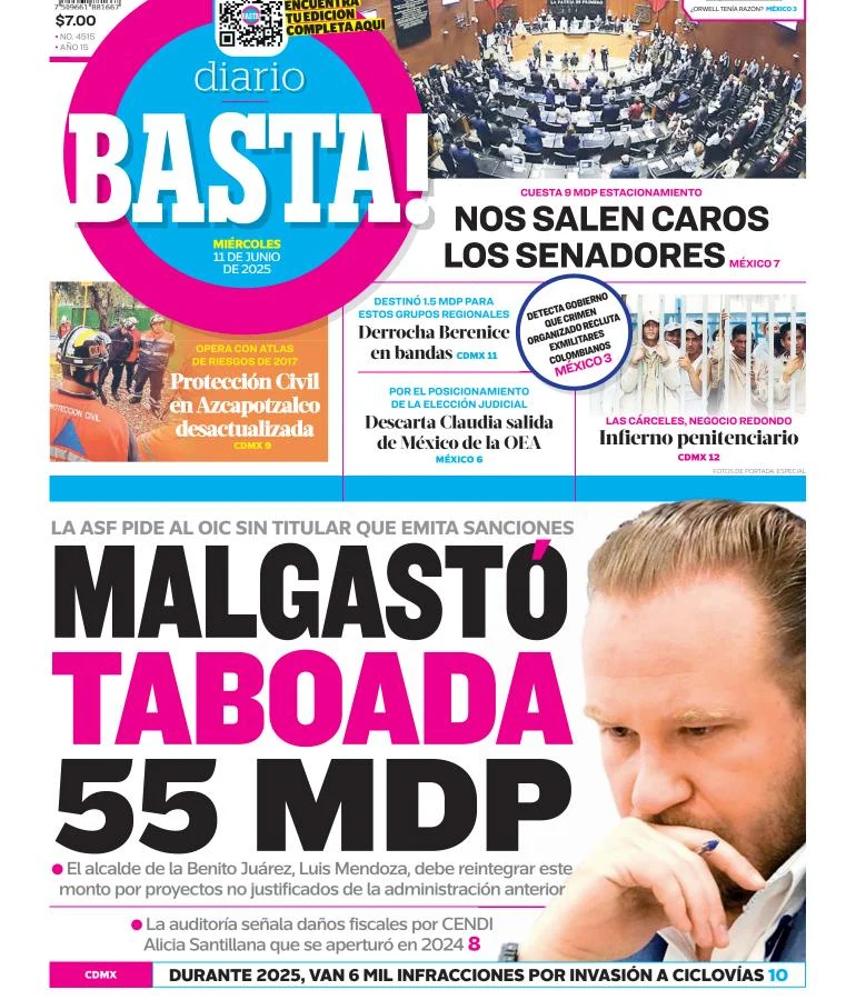 Portada de Basta del miércoles, 11 de junio de 2025