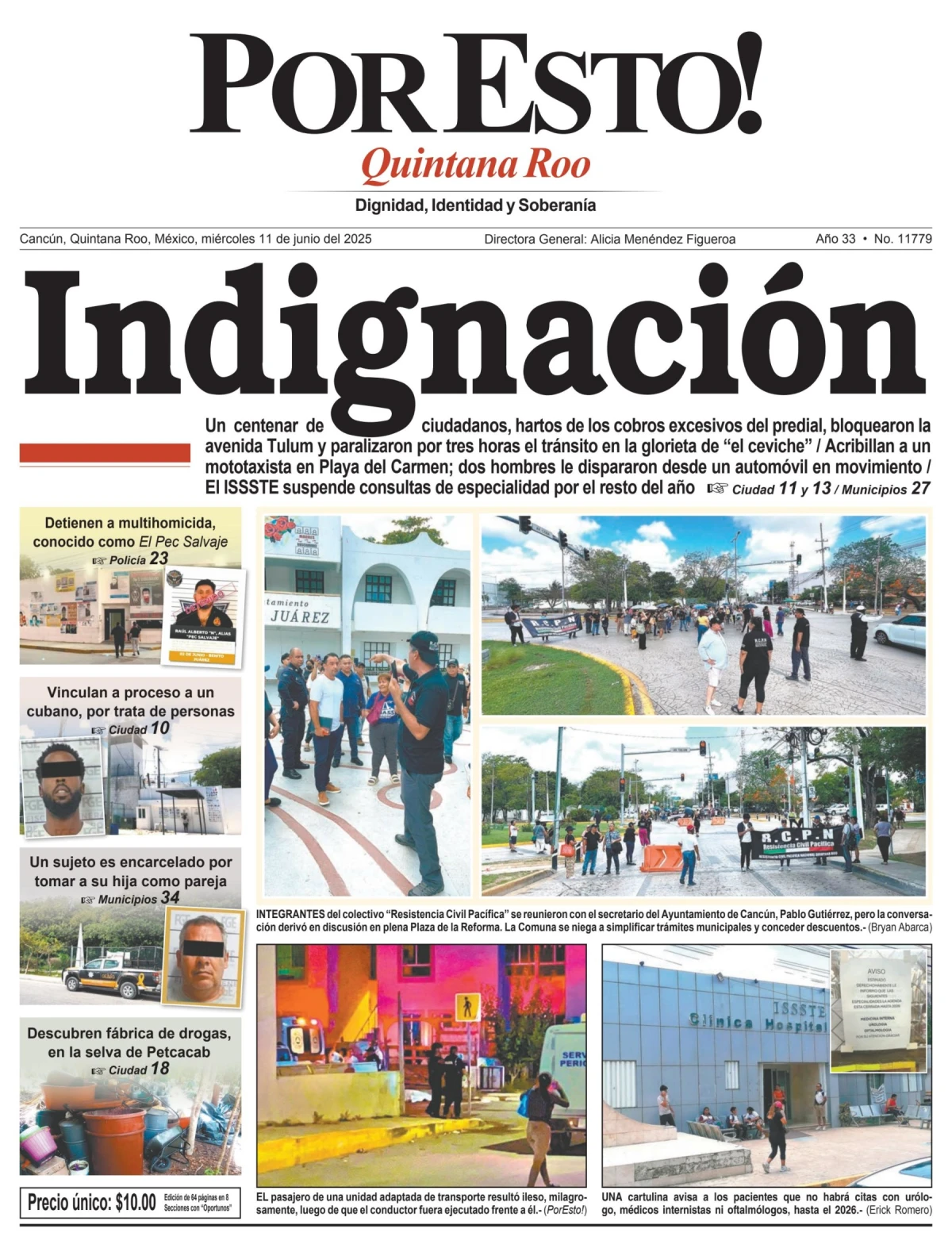 Portada de Por Esto (quintana Roo Cancun) del miércoles, 11 de junio de 2025