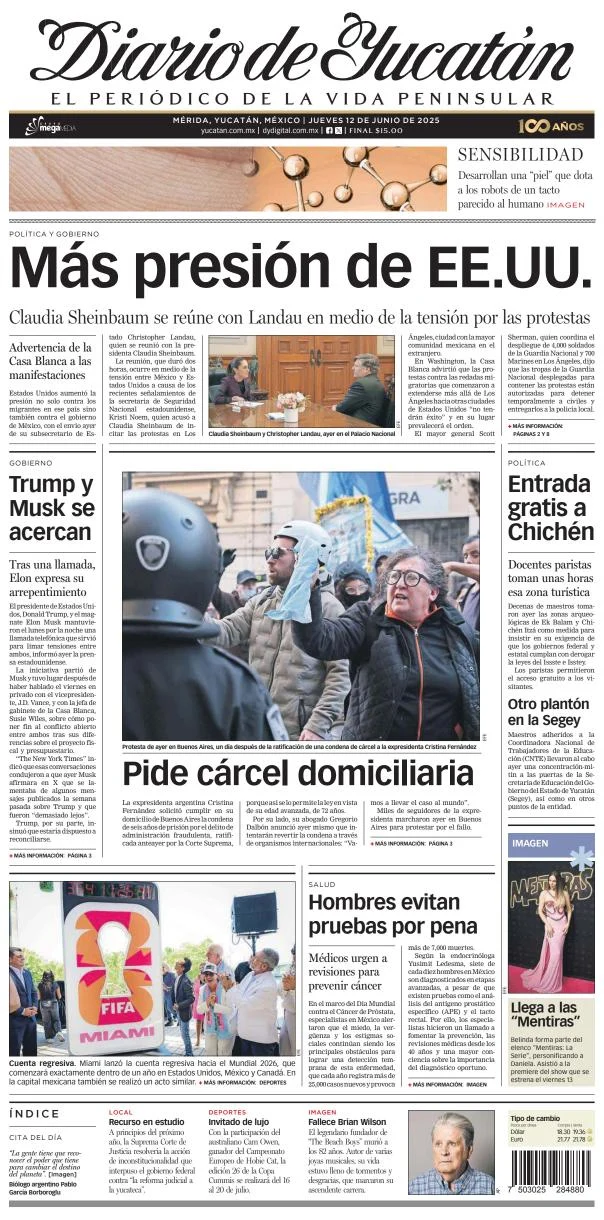 Portada de Diario de Yucatán