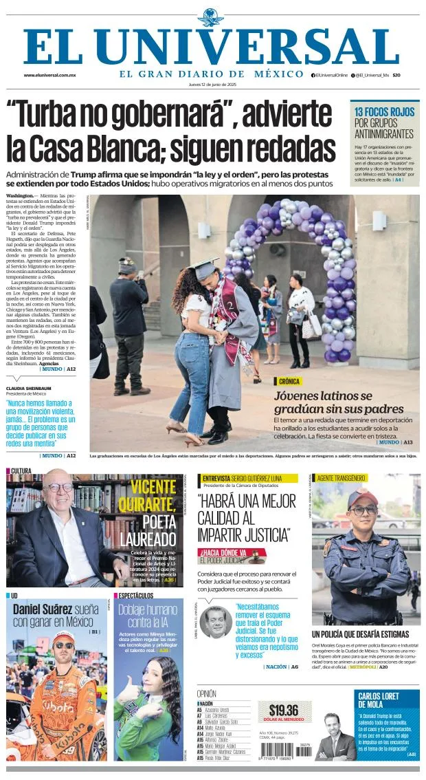 Portada de El Universal