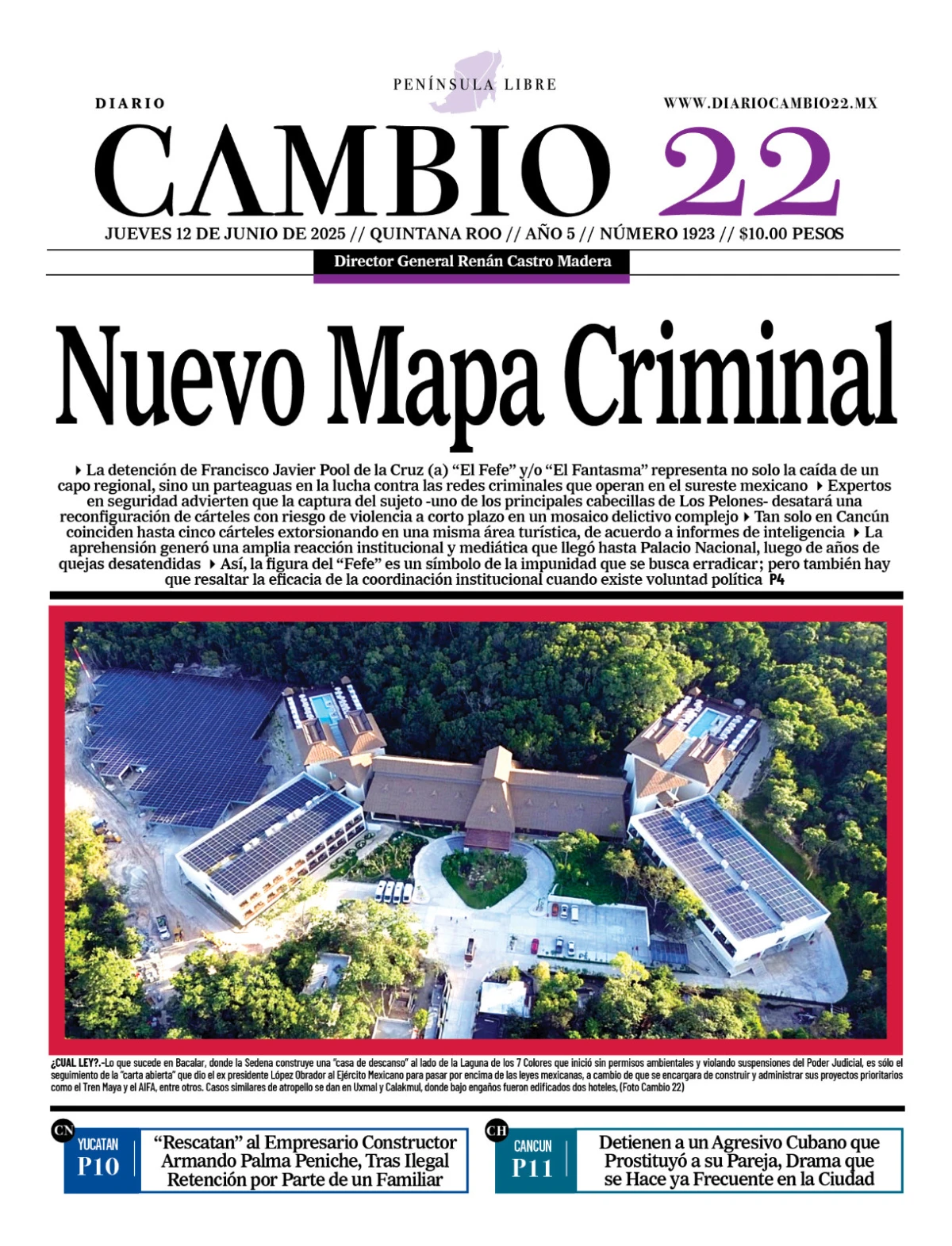 Portada de Diario Cambio 22 del 2025-06-12