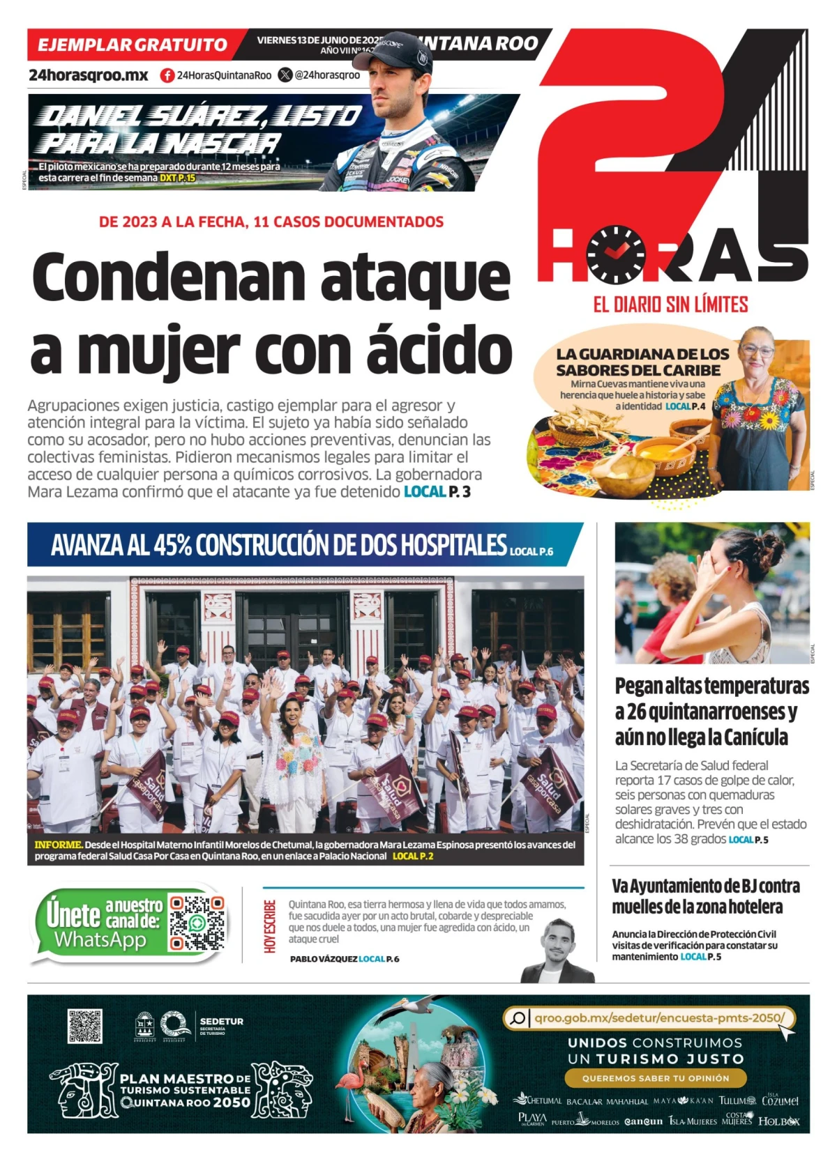 Portada de 24 Horas Quintana Roo