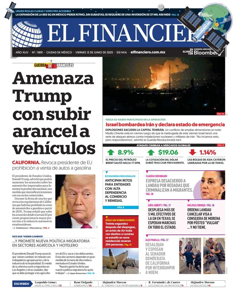 Portada de El Financiero