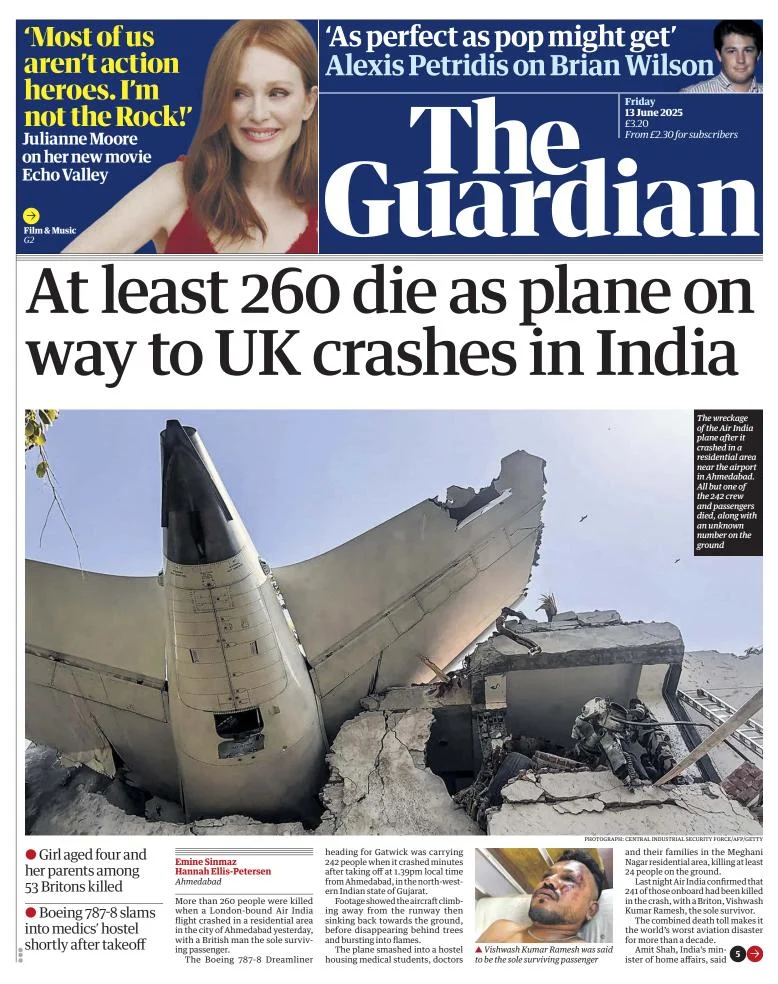 Portada de The Guardian (reino Unido)