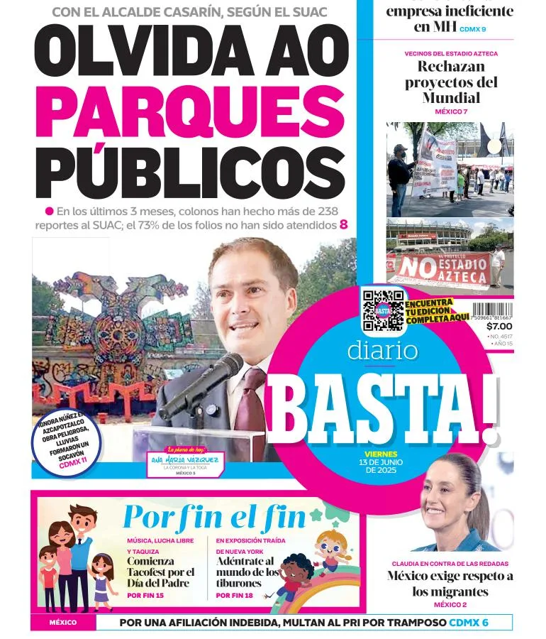Portada de Basta del viernes, 13 de junio de 2025