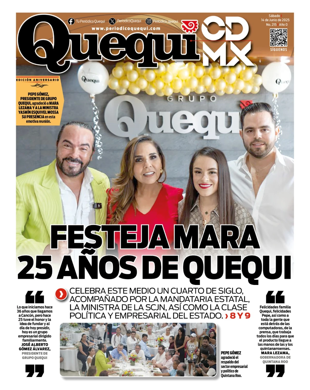 Portada de Quequi CDMX del sábado, 14 de junio de 2025