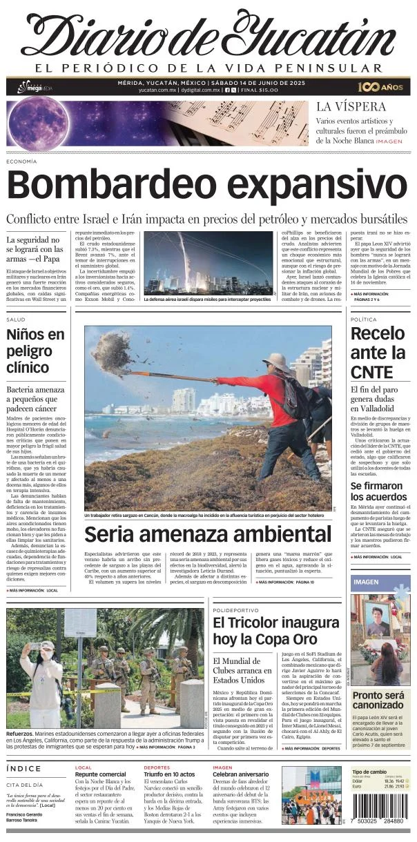 Portada de Diario de Yucatán