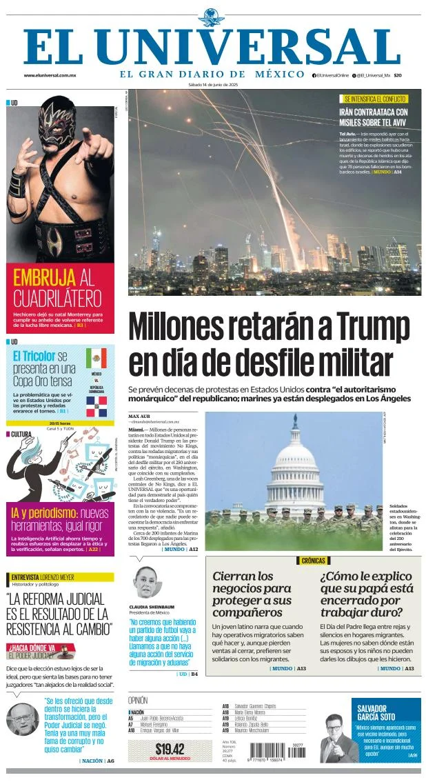 Portada de El Universal