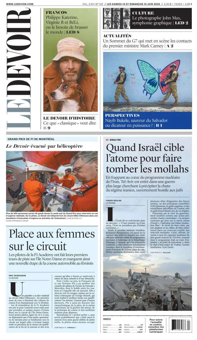Portada de Le Devoir